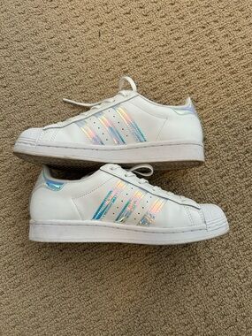 adidas | Shoes | Adidas Superstar Junior Shoes Shiny Iridescent Details  Size Athletic Sporty | Poshmark